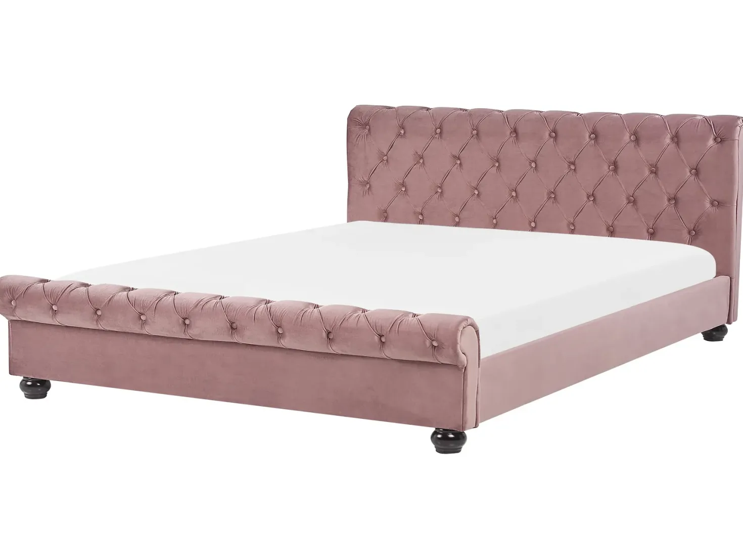 Seng Velour AVALLON 180 x 200 cm Lyserød