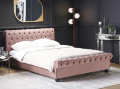 Seng Velour AVALLON 180 x 200 cm Lyserød