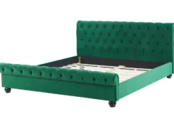 Seng Velour AVALLON 180 x 200 cm Smaragdgrøn