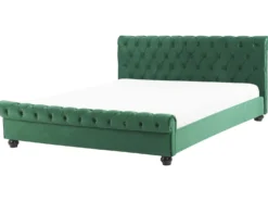 Seng Velour AVALLON 180 x 200 cm Smaragdgrøn