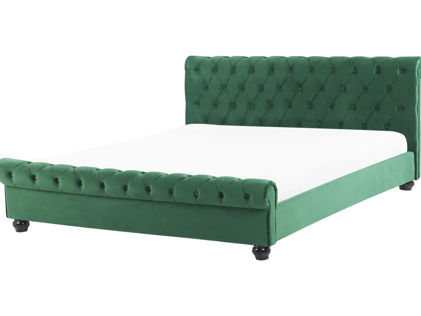 Seng Velour AVALLON 180 x 200 cm Smaragdgrøn