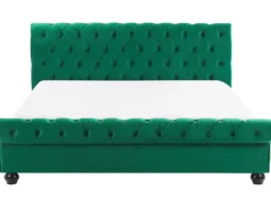 Seng Velour AVALLON 180 x 200 cm Smaragdgrøn