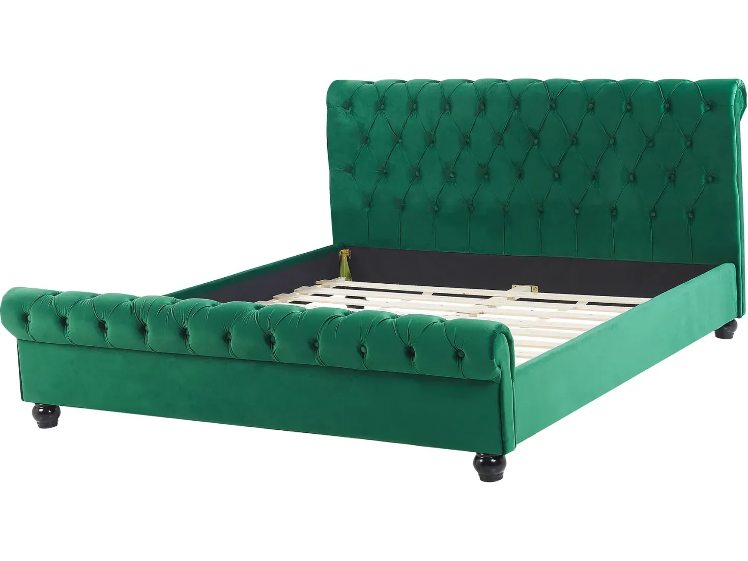 Seng Velour AVALLON 160 x 200 cm Smaragdgrøn