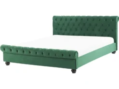 Seng Velour AVALLON 160 x 200 cm Smaragdgrøn