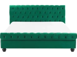 Seng Velour AVALLON 160 x 200 cm Smaragdgrøn