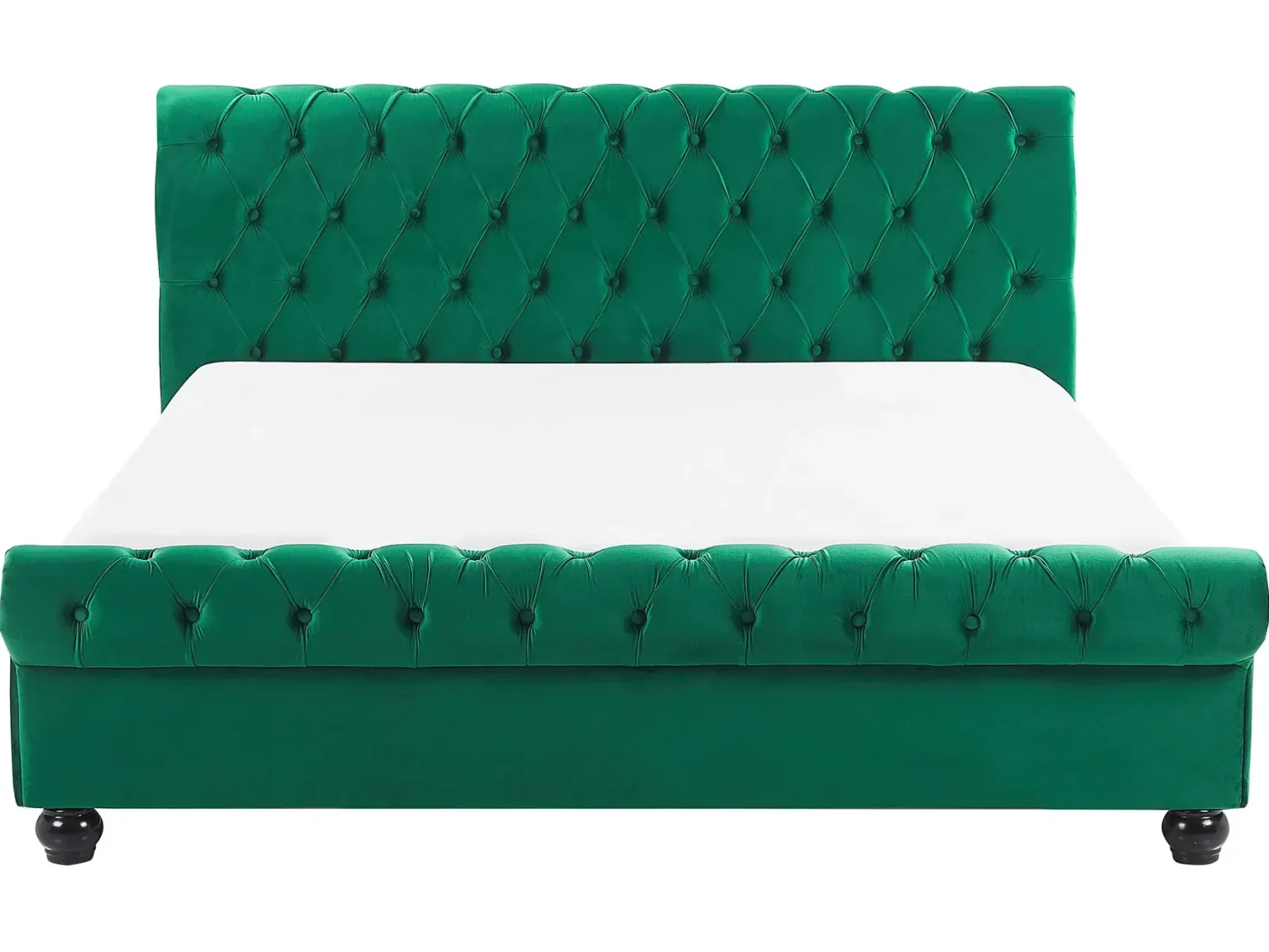 Seng Velour AVALLON 160 x 200 cm Smaragdgrøn