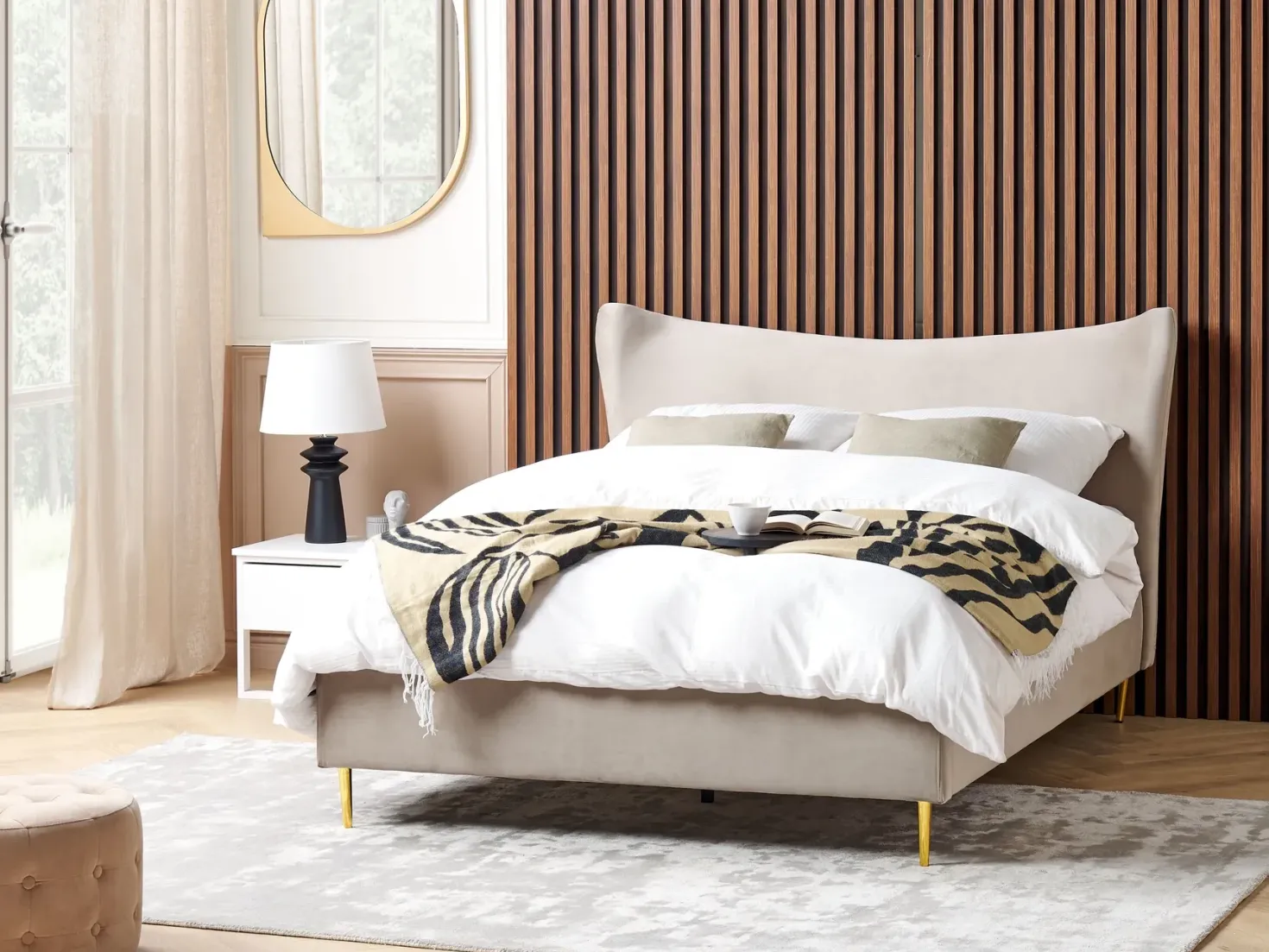 Seng Velour CHALEIX 140 x 200 cm Brungrå