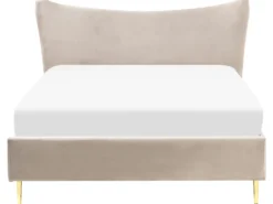 Seng Velour CHALEIX 140 x 200 cm Brungrå