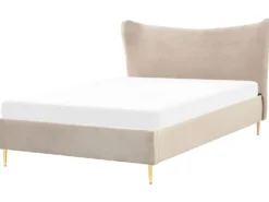 Seng Velour CHALEIX 140 x 200 cm Brungrå