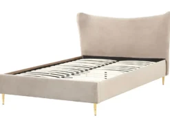 Seng Velour CHALEIX 140 x 200 cm Brungrå