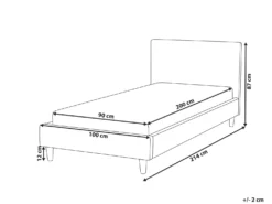 Seng Velour FITOU 90 x 200 cm Himmelblå