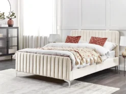 Seng Velour LUNAN 140 x 200 cm Lys Beige