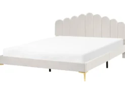 Seng Velour SAUVIAN 180 x 200 cm Cremehvid