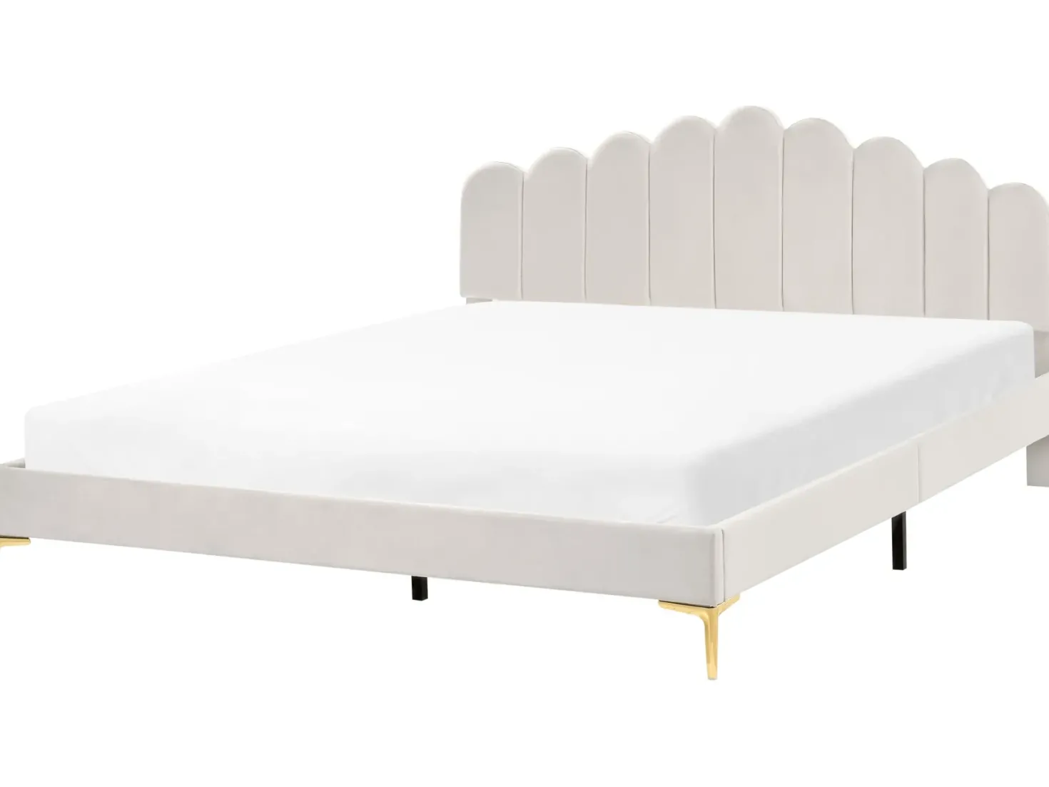 Seng Velour SAUVIAN 180 x 200 cm Cremehvid