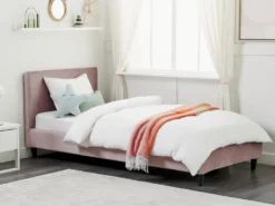 Sengekappe Velour FITOU 90x200 cm Lyserød