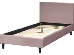 Sengekappe Velour FITOU 90x200 cm Lyserød
