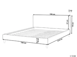 Sengekappe Velour FITOU 180 x 200 cm Hvid
