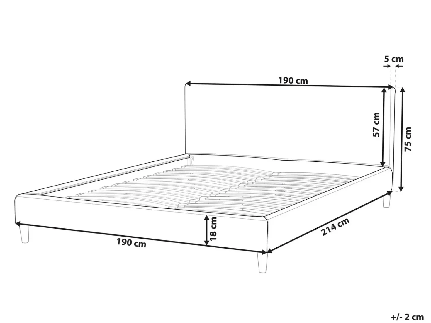 Sengekappe Velour FITOU 180 x 200 cm Hvid