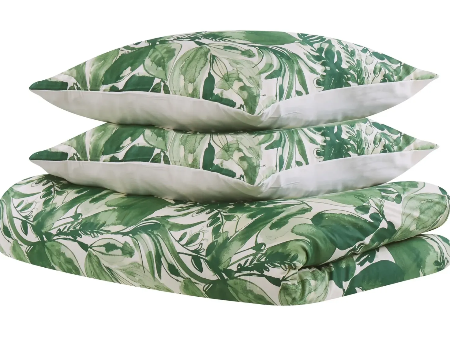 Sengetøj GREENWOOD Bomulds-satin 155 x 220 cm Grøn