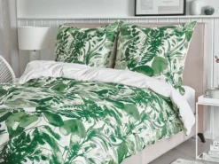 Sengetøj GREENWOOD Bomulds-satin 155 x 220 cm Grøn
