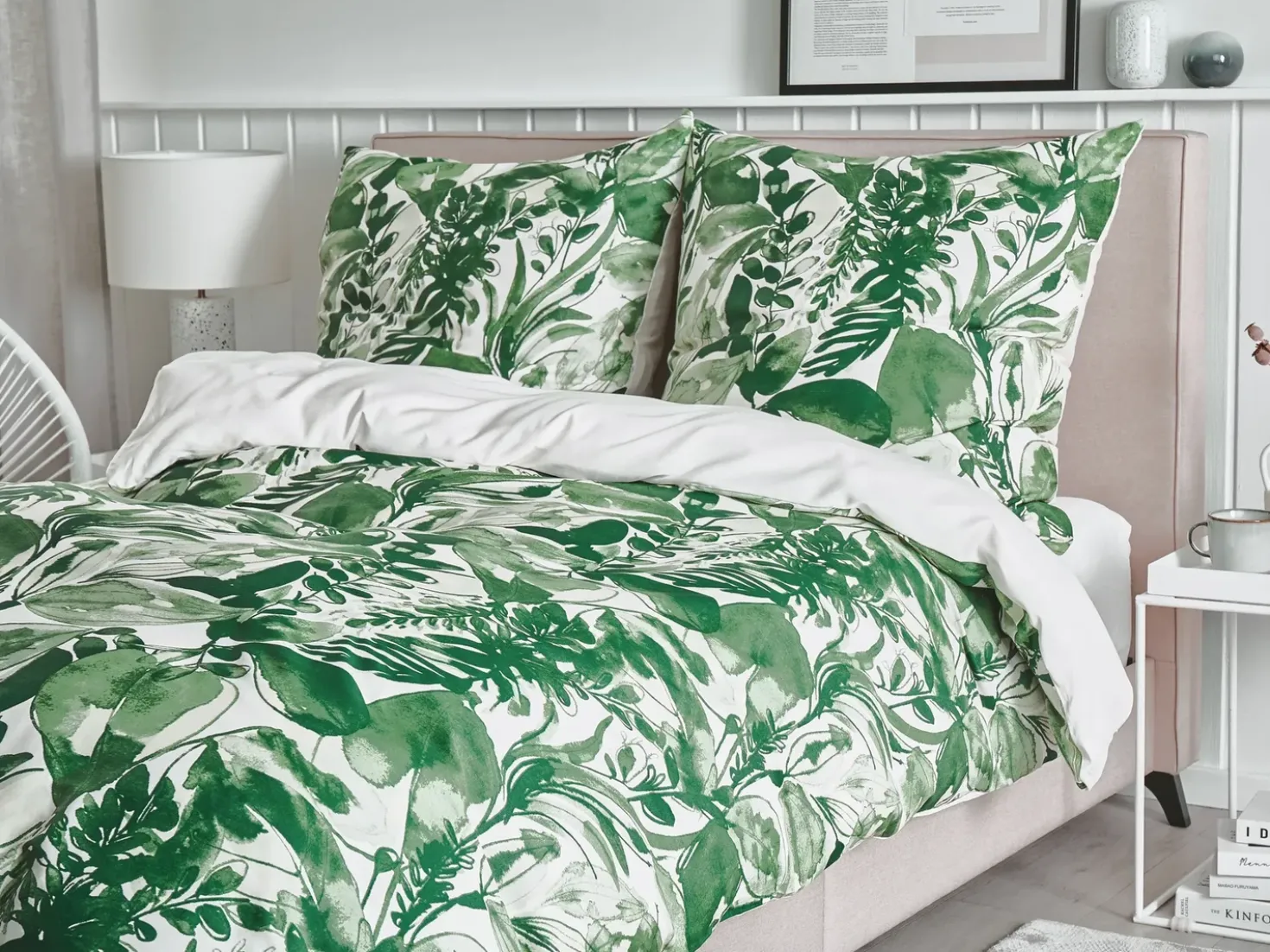 Sengetøj GREENWOOD Bomulds-satin 155 x 220 cm Grøn