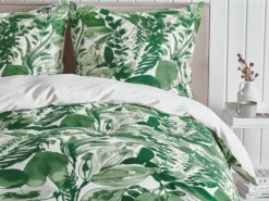Sengetøj GREENWOOD Bomulds-satin 155 x 220 cm Grøn