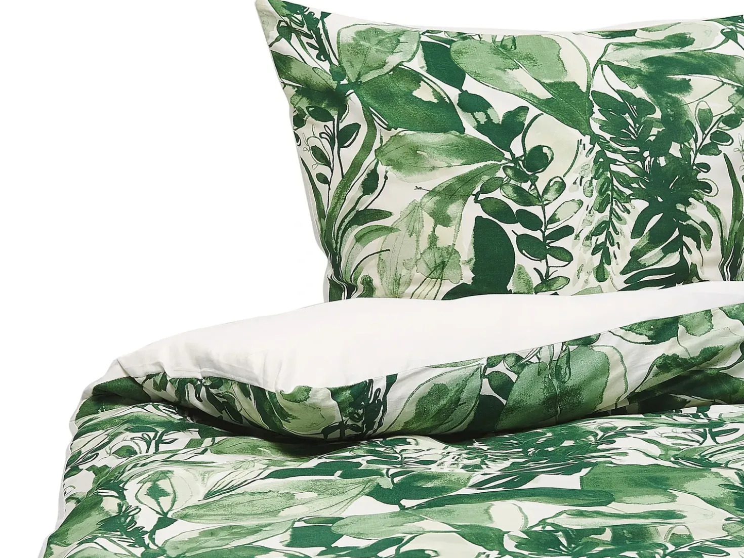 Sengetøj GREENWOOD Bomulds-satin 155 x 220 cm Grøn