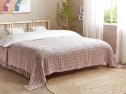 Sengetæppe BERE Bomuld 220 x 240 cm Pastellrosa