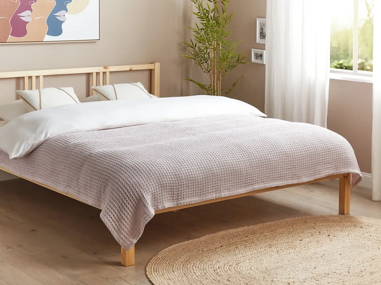 Sengetæppe CHAGYL Bomuld 150 x 200 cm Pastellrosa