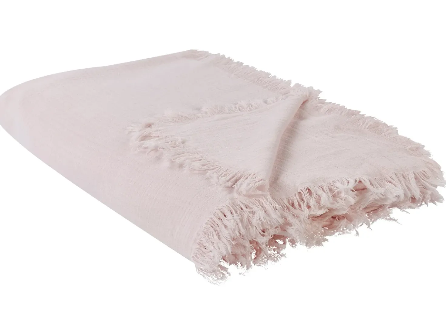 Sengetæppe HALPOLA Bomuld 200 x 220 cm Lyserød
