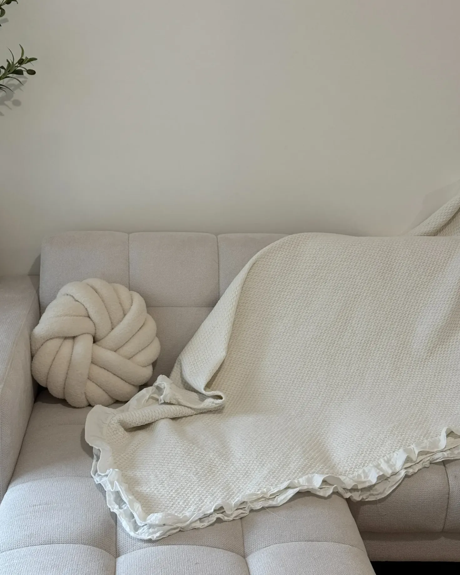 Sengetæppe HATTON Bomuld 200 x 220 cm Cremehvid