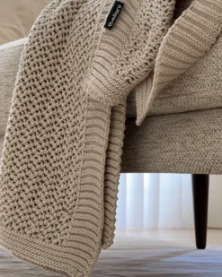 Sengetæppe ILEN Bomuld 150 x 200 cm Lys Beige