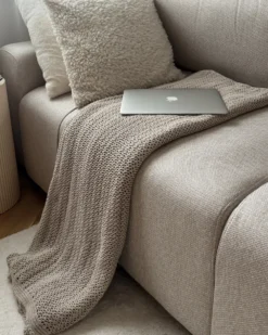 Sengetæppe ILEN Bomuld 150 x 200 cm Lys Beige
