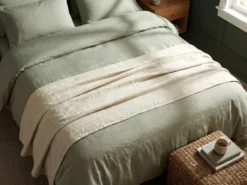 Sengetæppe MARAKA Bomuld 150 x 200 cm Lys Beige