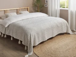 Sengetæppe MODAR Bomuld 220 x 240 cm Cremehvid