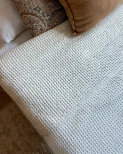 Sengetæppe RAGALA Bomuld 220 x 240 cm Lys Beige