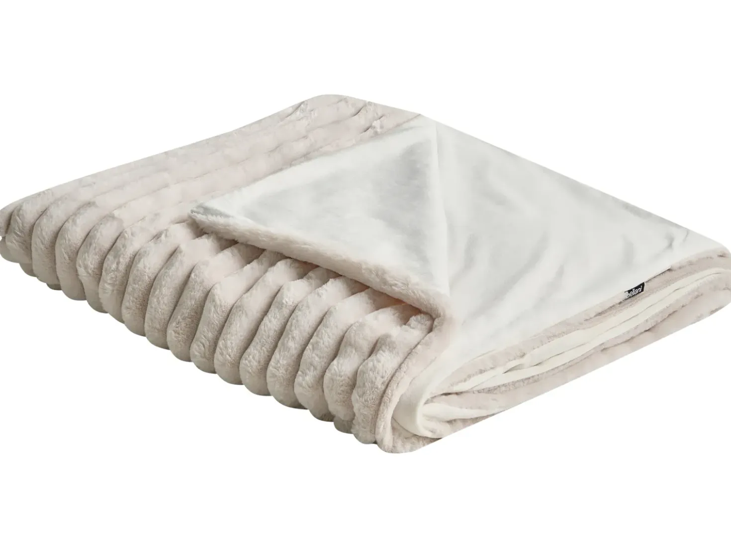 Sengetæppe RAKYA Kunstig pels 200 x 220 cm Lys Beige