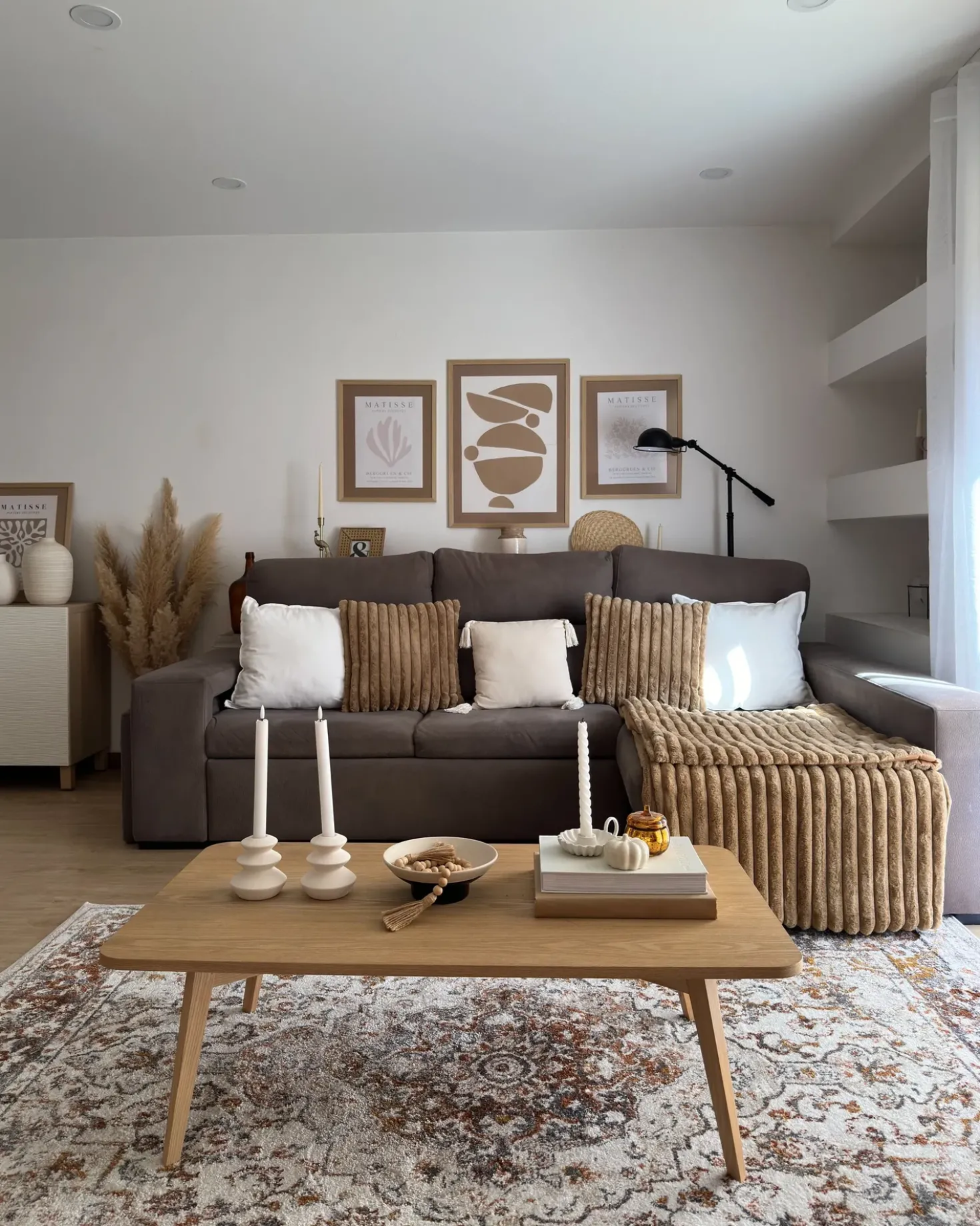 Sengetæppe RAKYA Kunstig pels 200 x 220 cm Lysebrun
