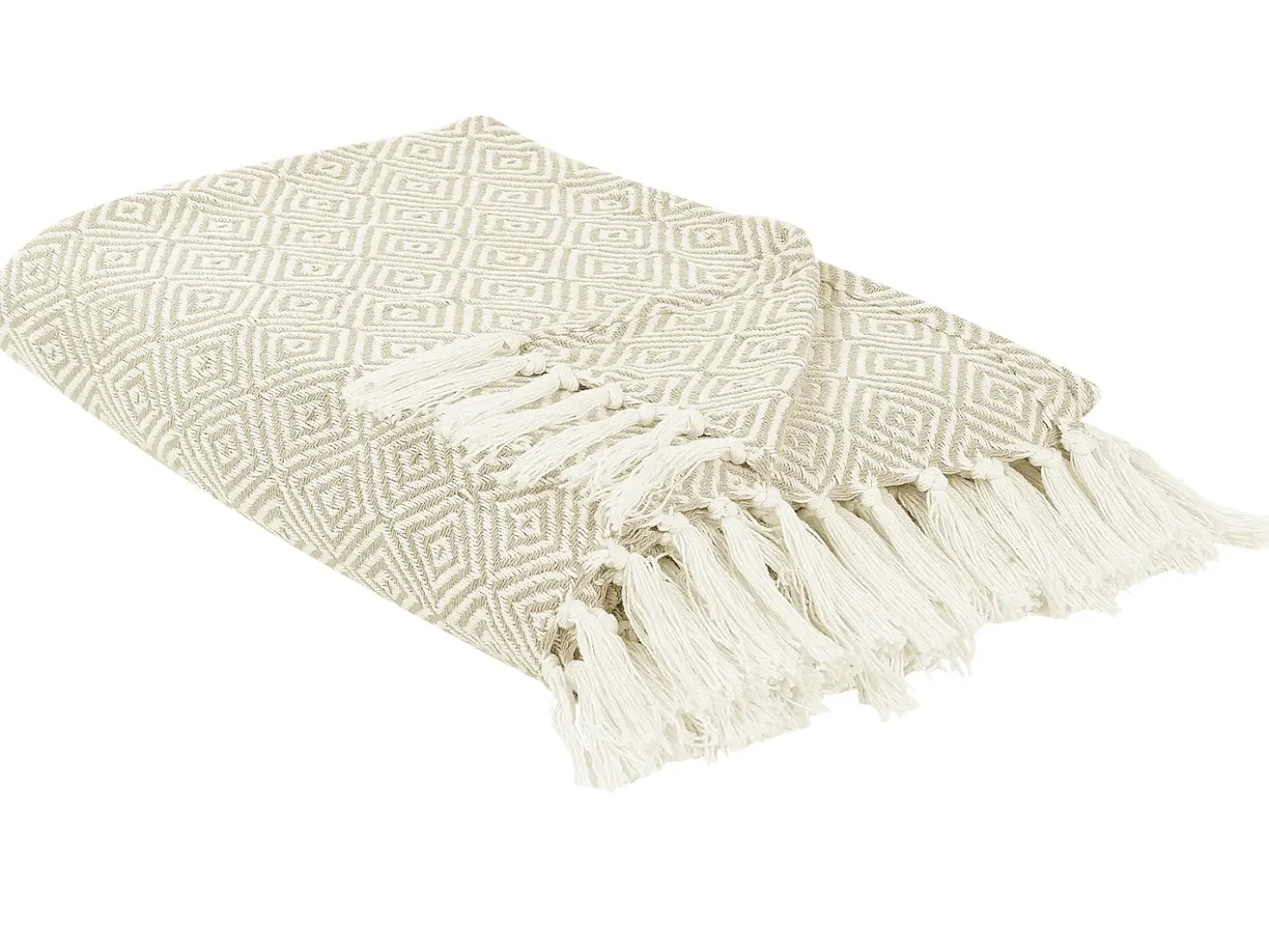 Sengetæppe TOUTLI Bomuld 220 x 240 cm Lys Beige