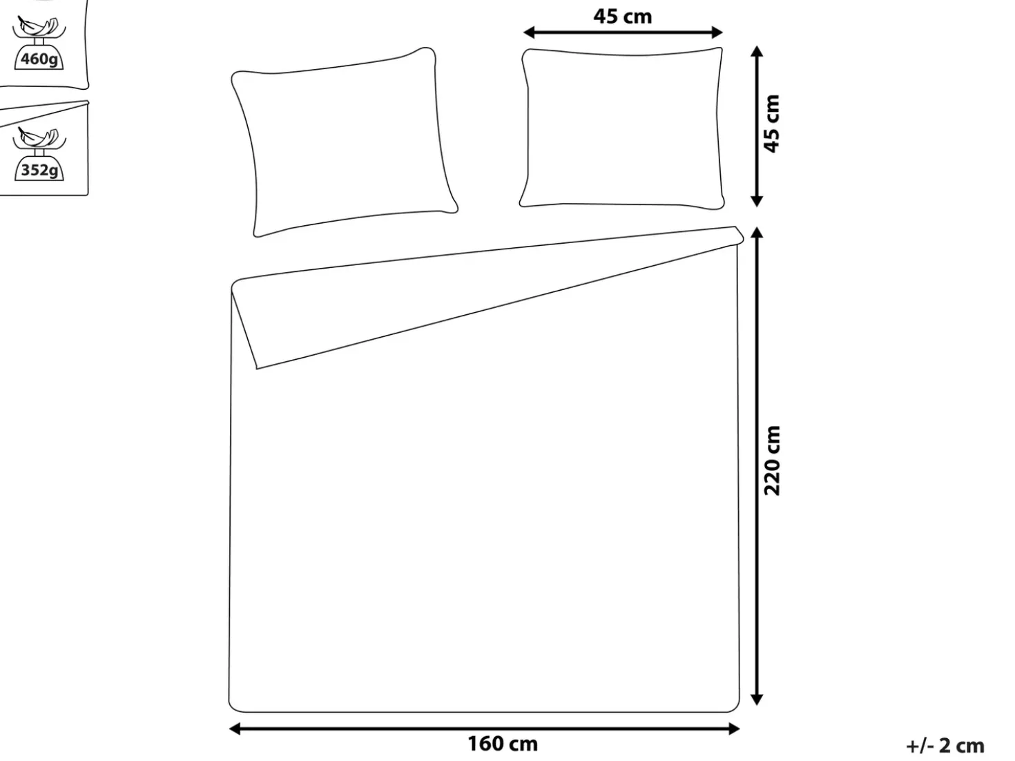 Sengetæppe med Pyntepuder RAYEN 160 x 220 cm Brun