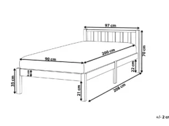 Seng Fyretræ FLORAC 90 x 200 cm Hvid