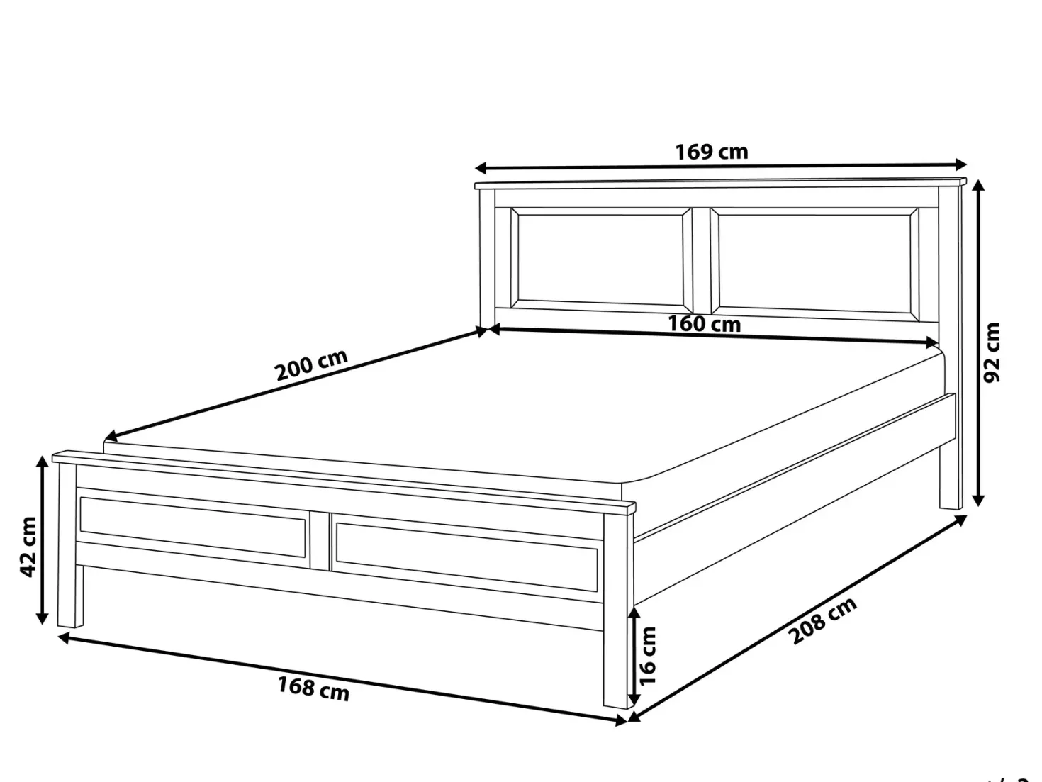 Seng Fyretræ OLIVET 160 x 200 cm Hvid