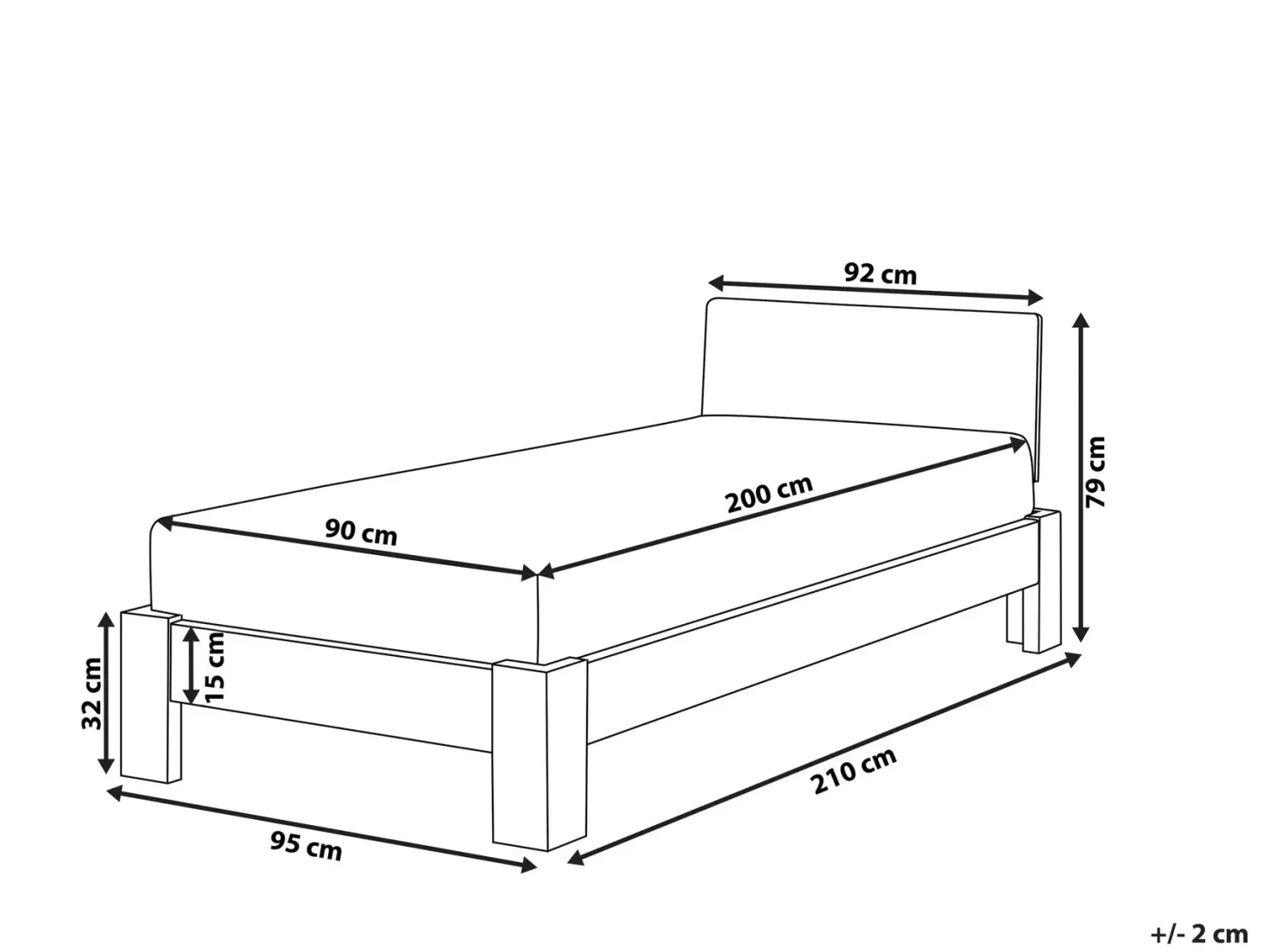 Seng Fyretræ ROYAN 90 x 200 cm Hvid