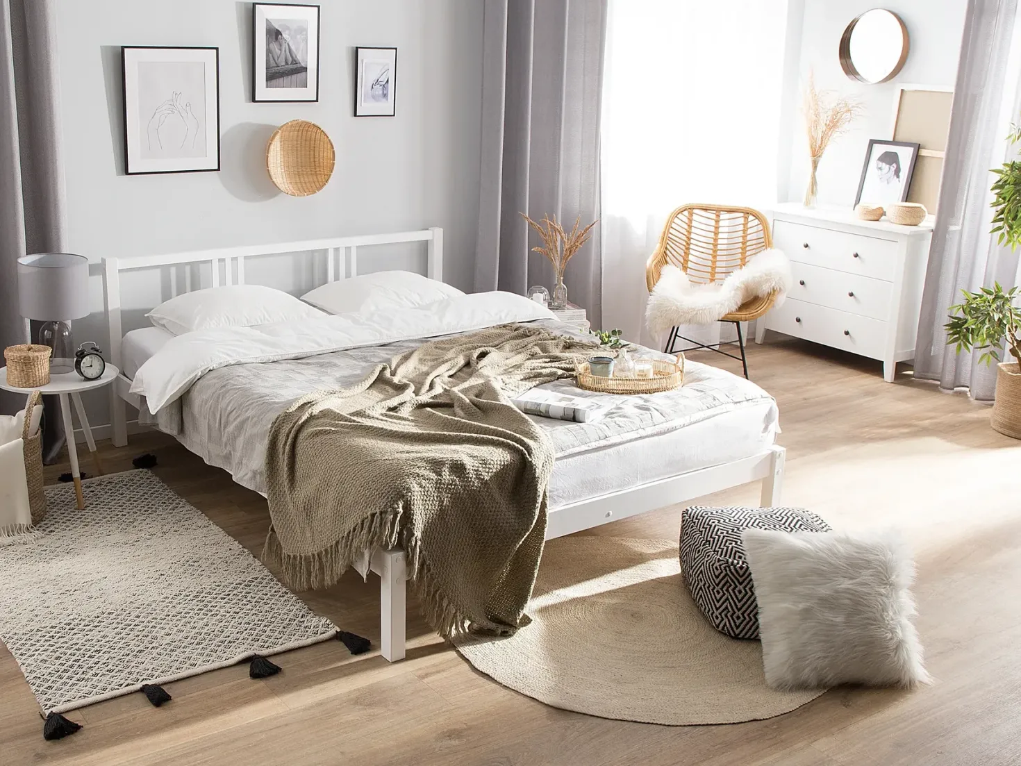 Seng Fyretræ VANNES 180 x 200 cm Hvid