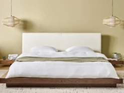 Seng med LED Boucle ZEN 180 x 200 cm LED Brun ask