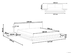Seng med LED Boucle ZEN 180 x 200 cm LED Brun ask