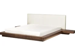 Seng med LED Boucle ZEN 180 x 200 cm LED Brun ask