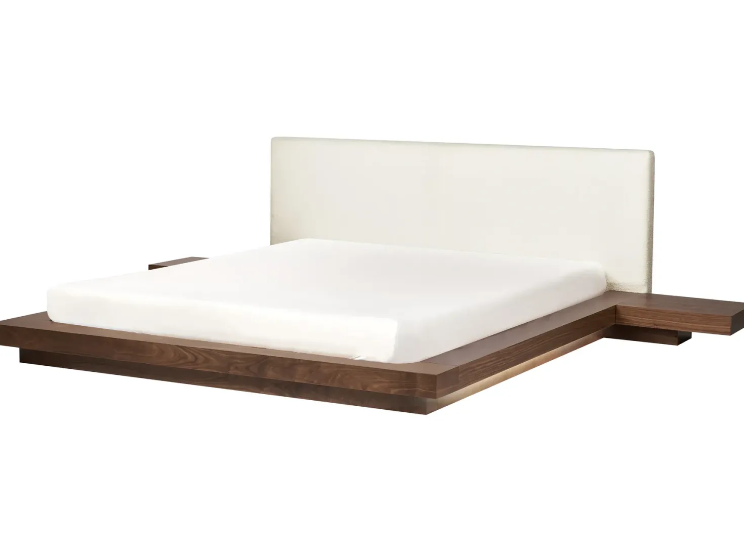 Seng med LED Boucle ZEN 180 x 200 cm LED Brun ask