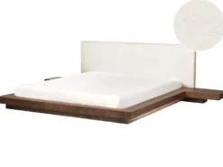 Seng med LED Boucle ZEN 180 x 200 cm LED Brun ask