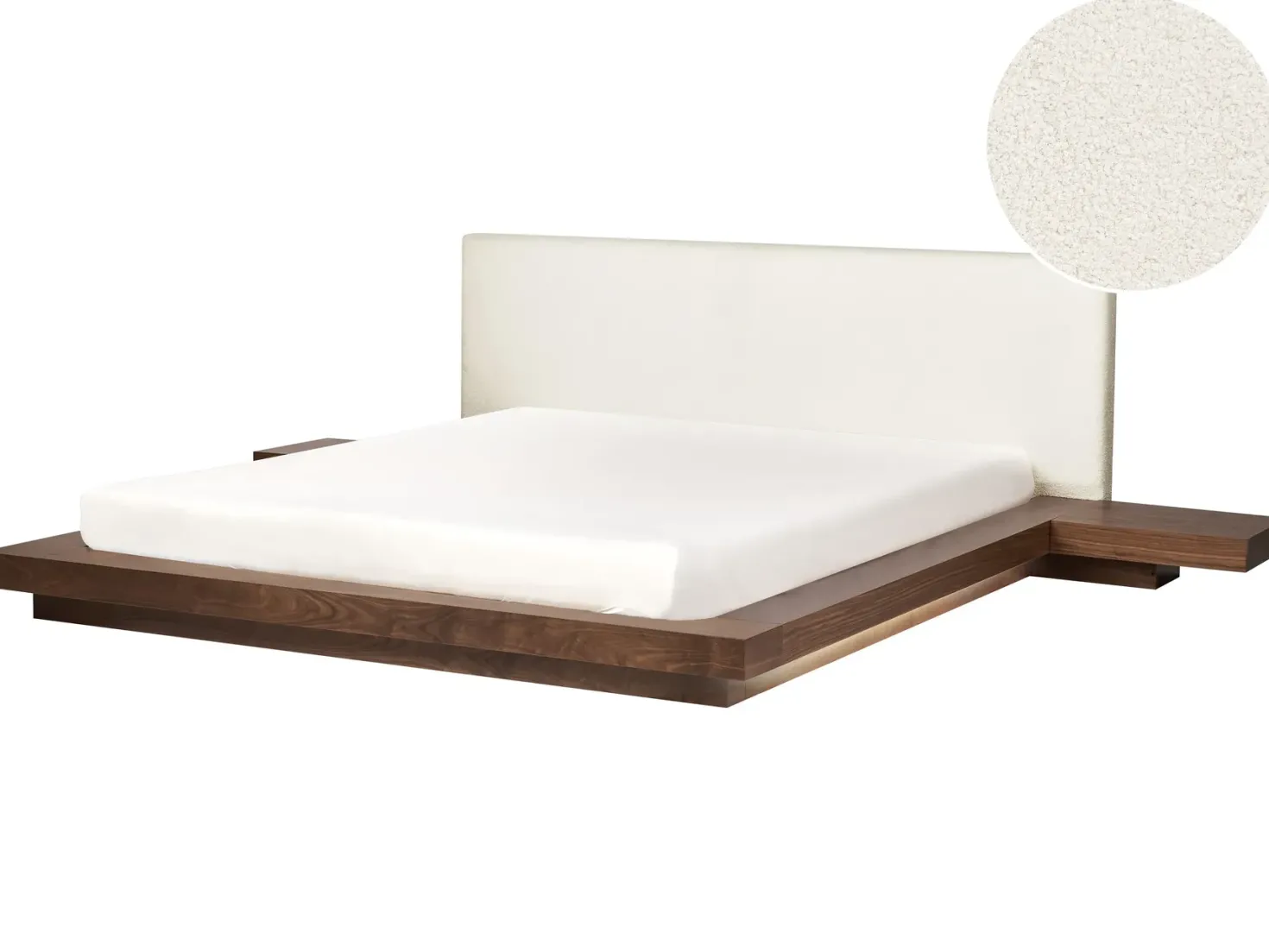 Seng med LED Boucle ZEN 180 x 200 cm LED Brun ask
